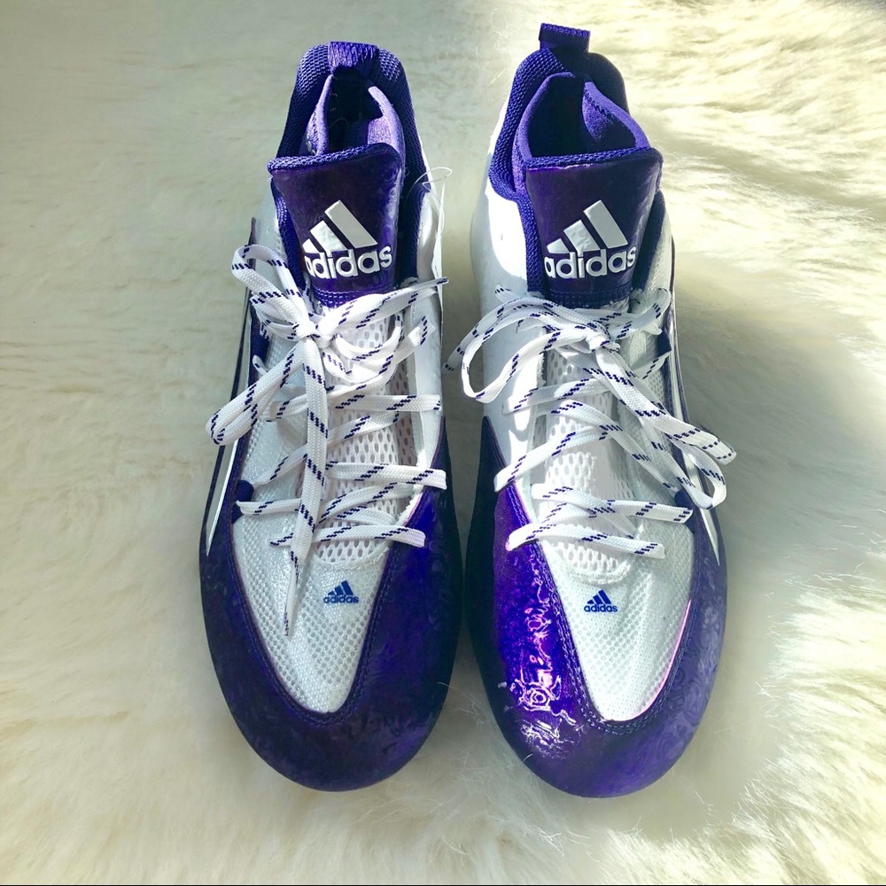 Adidas Football Cleats Size 12 Purple and White